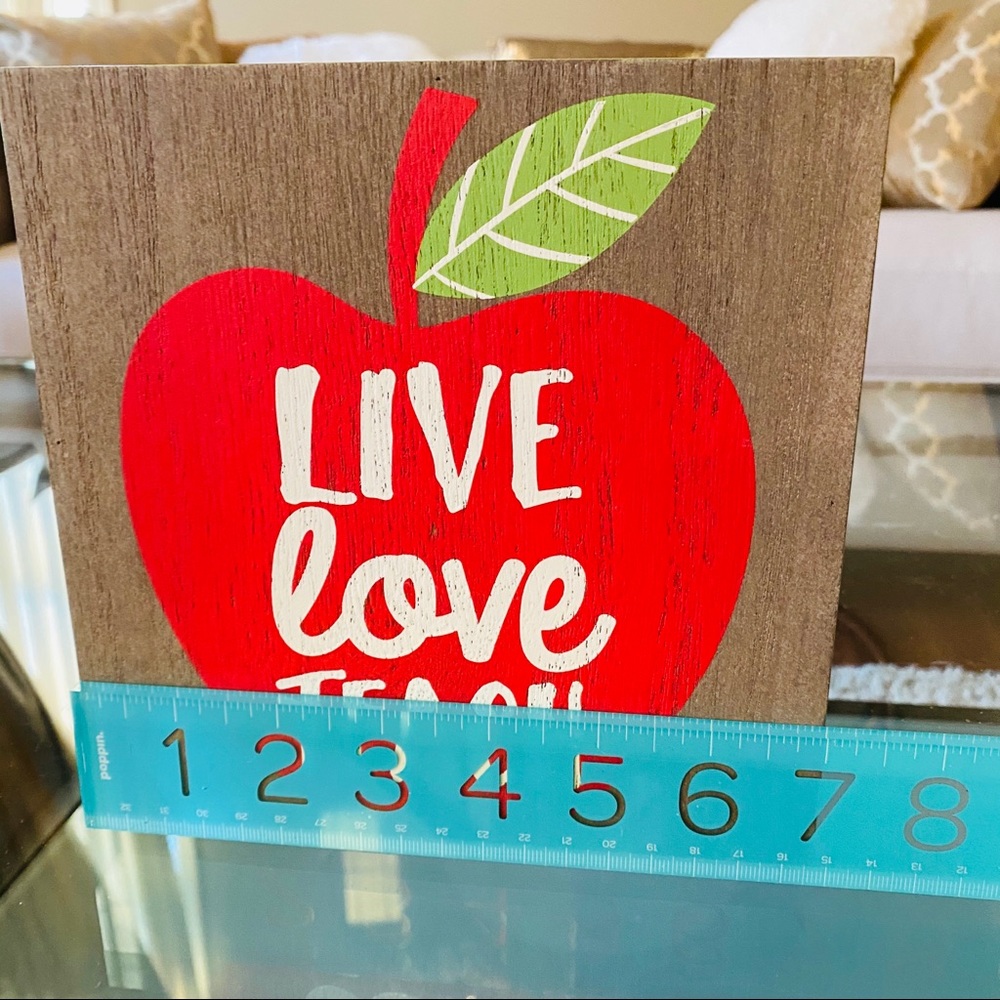 Live Love Teach Wood Block Decor - Picture 5 of 7